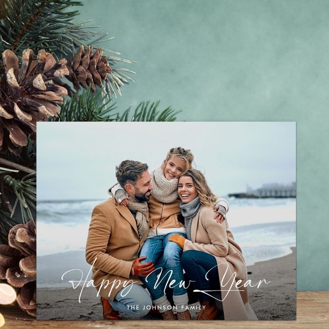 Gott nytt år Modern skriptfoto Helg Vykort (Skapare uppladdad)