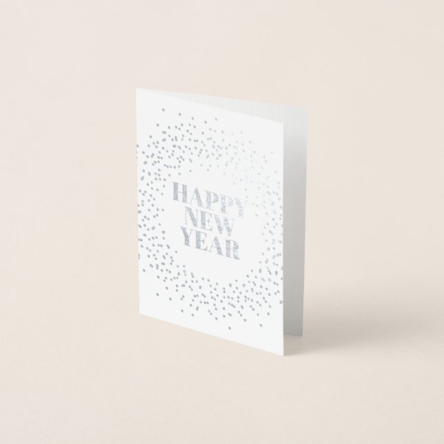 Gott nytt år Modern Sparkler Folierat Kort (Framsida)
