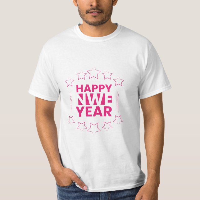 Gott nytt år Modern Stylist T-Shirt Design (Framsida)