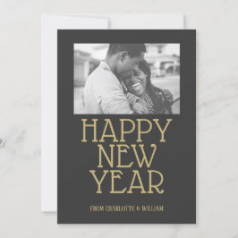 Gott nytt år Modern Typography-Personlig Julkort
