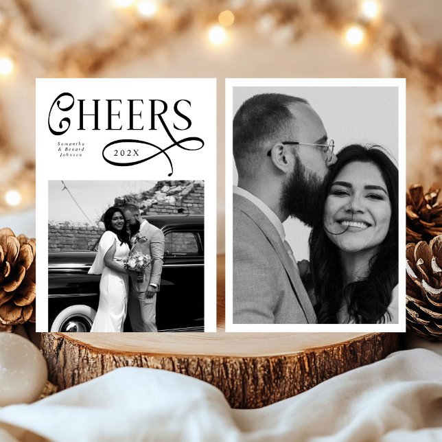 Gott nytt år Modernt Chic Stylish 2 Foto Julkort (Skapare uppladdad)