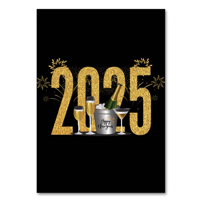 Gott nytt år - monteringskort bordsnummer (Framsidan)