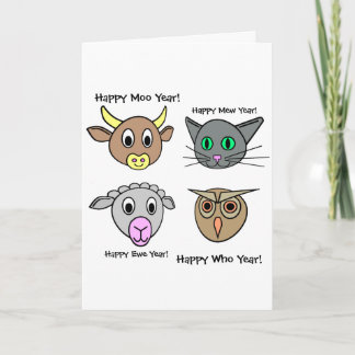 Gott nytt år, Moo år! Helgkort