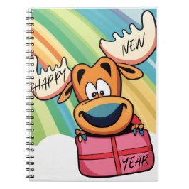 Gott nytt år Moose - Festive Firande Design Anteckningsbok