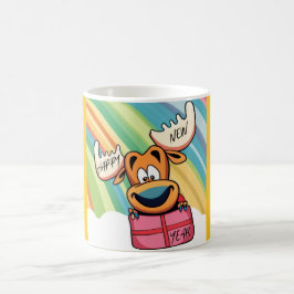 Gott nytt år Moose - Festive Firande Design Kaffemugg