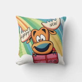 Gott nytt år Moose - Festive Firande Design Kudde