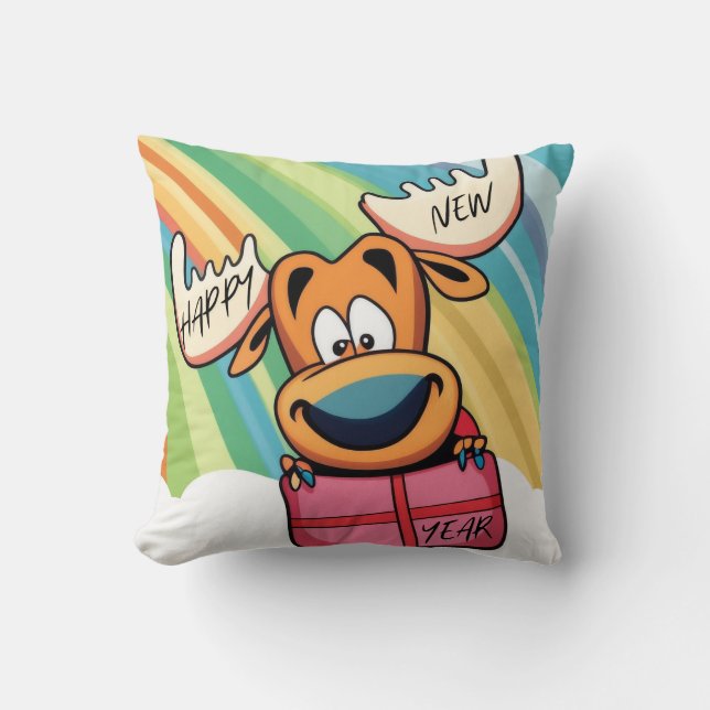 Gott nytt år Moose - Festive Firande Design Kudde (Framsida)