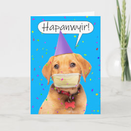 Gott nytt år mufflad talande marionett i Ansikte M Helgkort