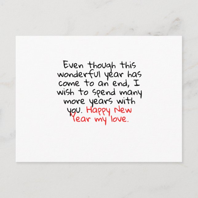 GOTT NYTT ÅR MY KÄRLEK VYKORT (Framsida)