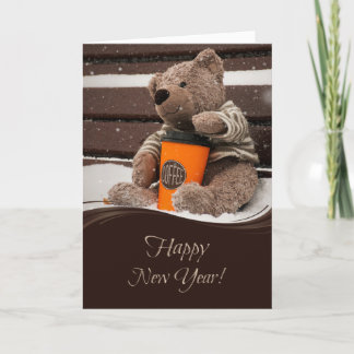 Gott nytt år. NalleBear. Helgkort