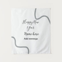 Gott nytt år namn meddelande grå enkel semester