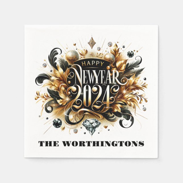 Gott nytt år Napkins Pappersservett (Framsidan)