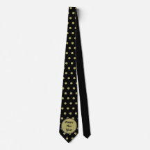 Gott nytt år Neck Tie (Svarta och Guld)