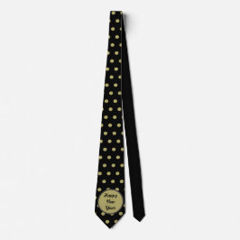 Gott nytt år Neck Tie (Svarta och Guld) Slips