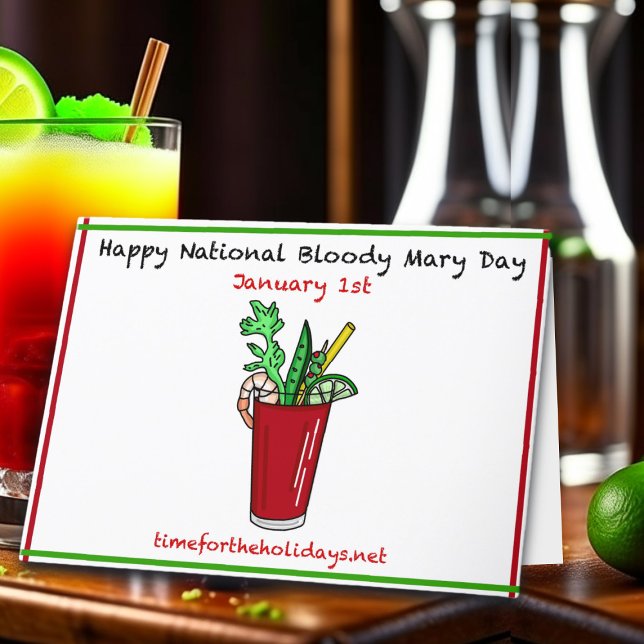 Gott nytt år och Bloody Mary-dags receptkort Kort (Skapare uppladdad)