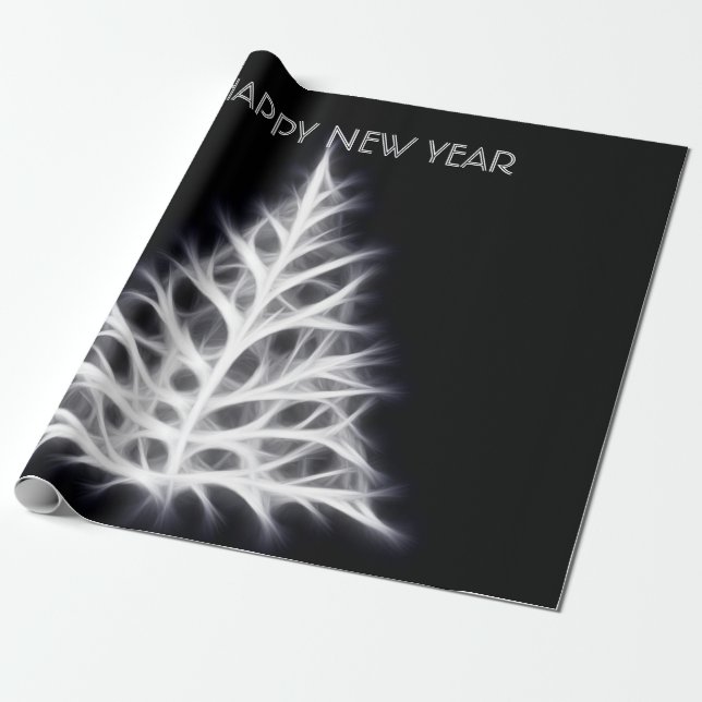 Gott nytt år och vara välsignad med pappra inslagn presentpapper (Utrullad)