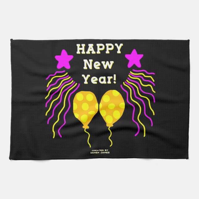 Gott nytt år Önskemål Kitchen Towel Kökshandduk (Horisontell)