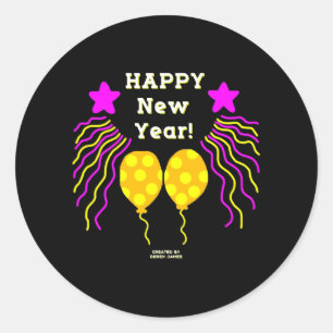 Gott nytt år Önskemål Round Sticker Runt Klistermärke