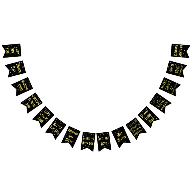 Gott nytt år på 16 språk | INTERNATIONELL Vimplar (Alla)