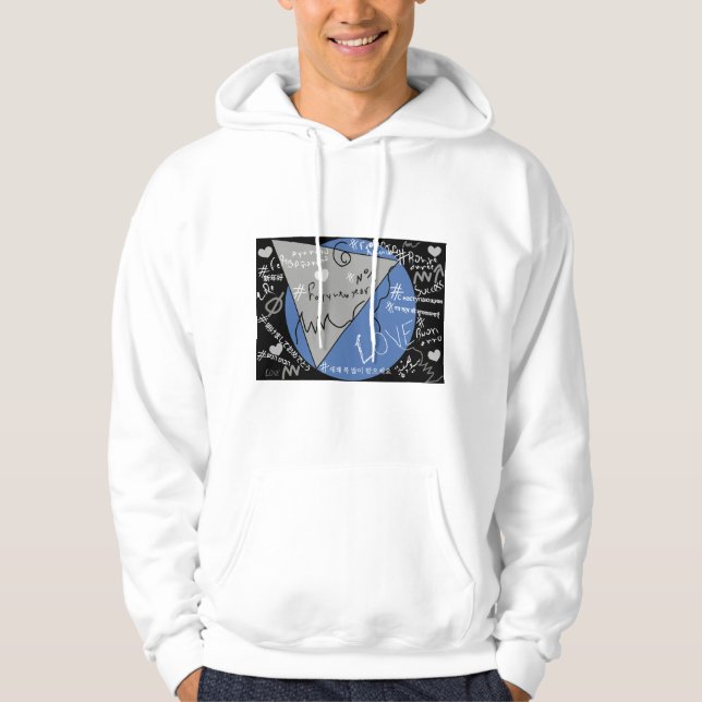 gott nytt år på olika språk hoodie (Framsida)