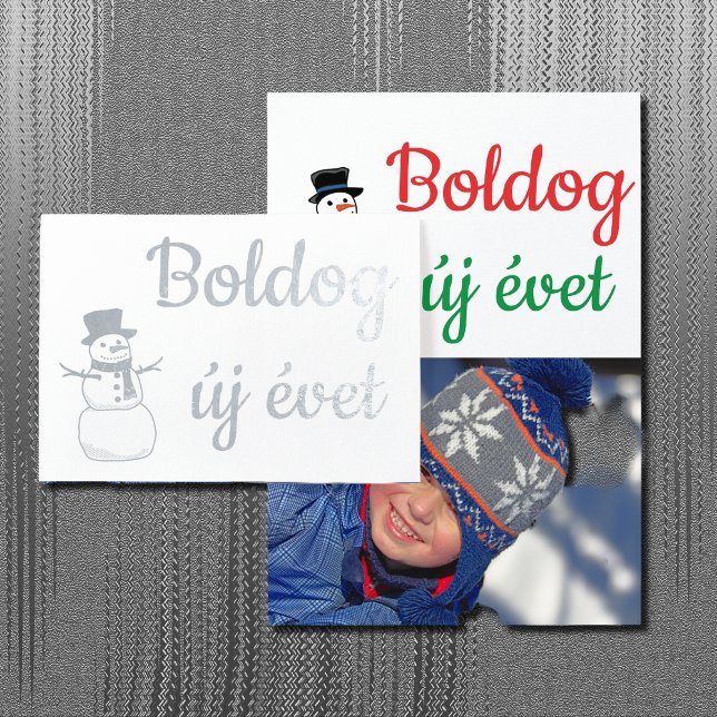 Gott nytt år - på ungerska folierat kort (Skapare uppladdad)
