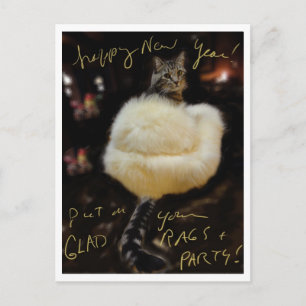 Gott nytt år!  Pålagt ditt glada trasor och party! Helg Vykort