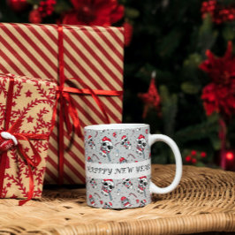 Gott nytt år panda mönster mugg