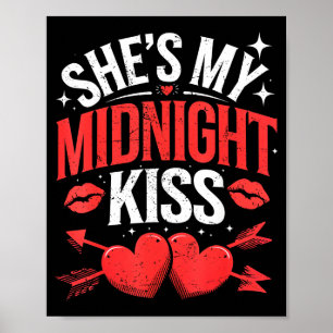 Gott Nytt År Par Hon Är Min Midnattskyss Värd Poster