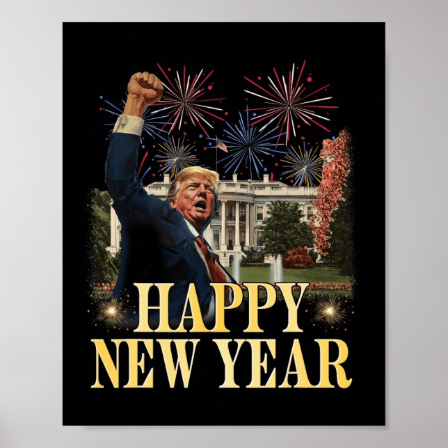 Gott nytt år Party 2025 Trump 2024 Ta Amerika Poster (Framsidan)