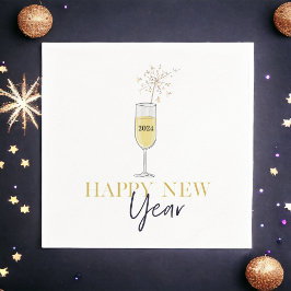 Gott nytt år Party Champagne Sparkler År Pappersservett
