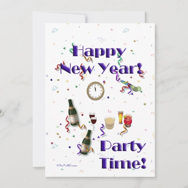 Gott nytt år-Party!-Festive Firande Inbjudningar (Framsida)