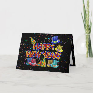 Gott nytt år Party Hats Helgkort