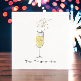 Gott nytt år Party Helgdag Champagne Anpassningsba Pappersservett