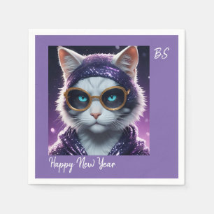 Gott nytt år party - Katt i Disguise Pappersservett