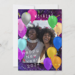 Gott nytt år Photo Balloon Julkort