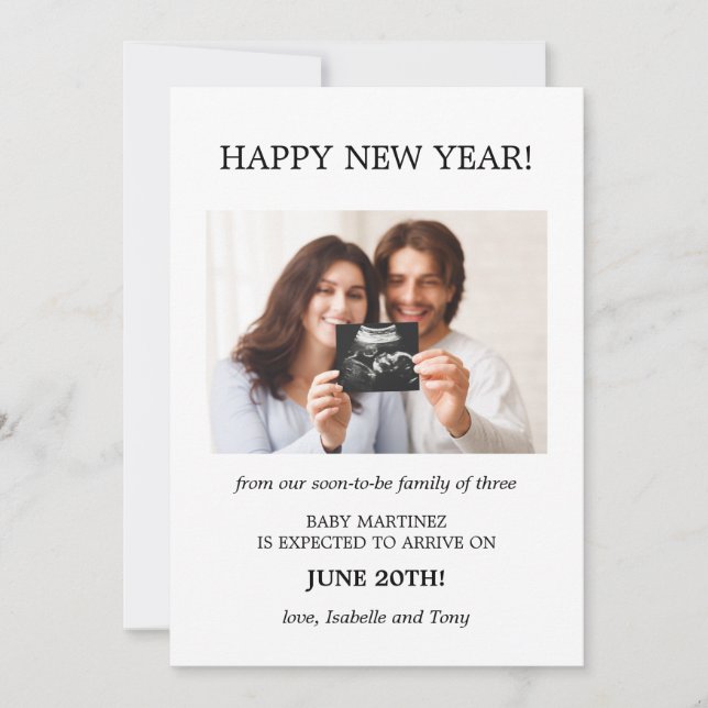 Gott nytt år Photo Gravid Meddelande (Framsida)