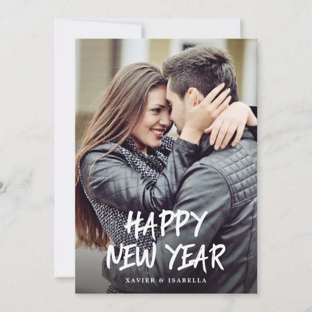 Gott nytt år Photo Helgdag Julkort (Framsida)