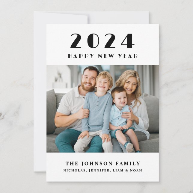 Gott nytt år Photo Julkort (Framsida)