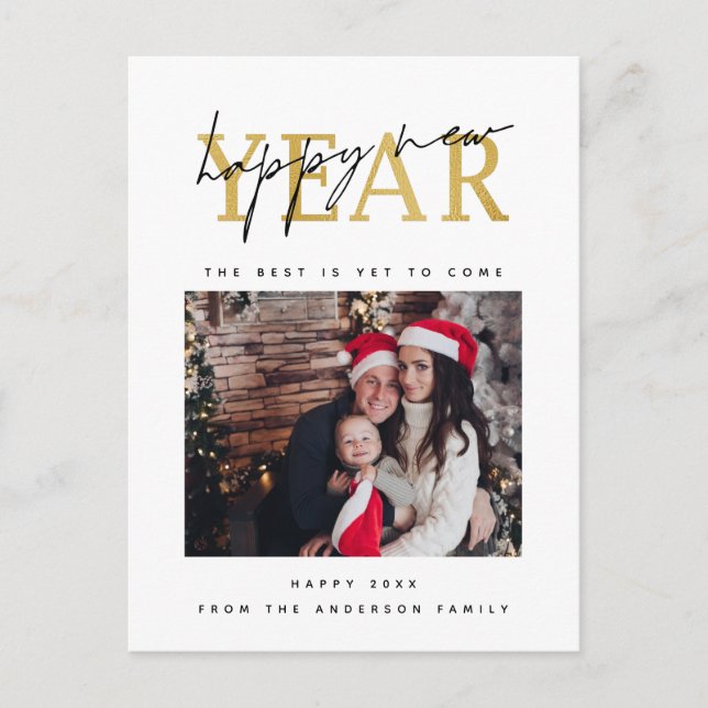 Gott nytt år Photo Vykort (Framsida)
