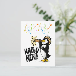 Gott Nytt År Pingvin Postkort Vykort