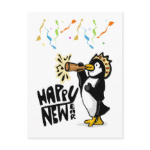 Gott Nytt År Pingvin Postkort