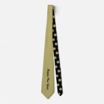 Gott nytt år Polka Dot Neck Tie (Svarta och Guld)