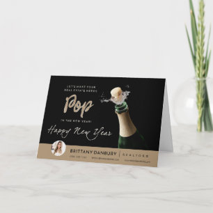 Gott Nytt År Popp Fizz Fastighetsmäklare Helgkort