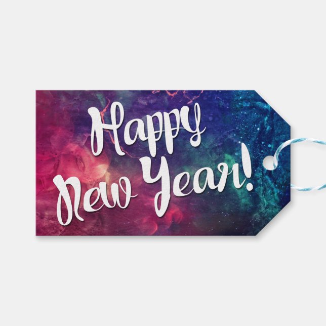 Gott nytt år presentetikett (Framsidan (Horisontell))