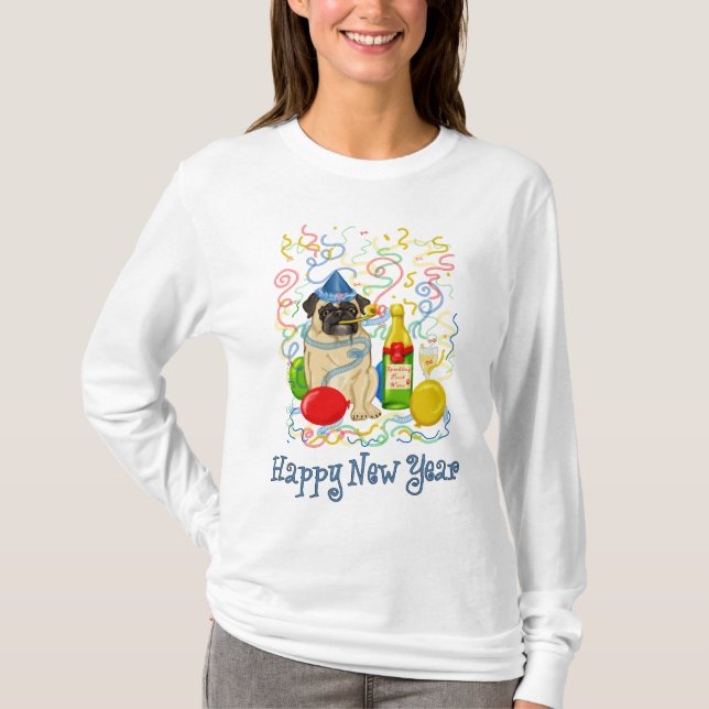 Gott nytt år Pug Tröja (Framsida)