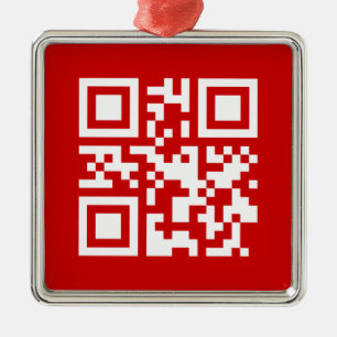 Gott nytt år! — QR-kod Julgransprydnad Metall