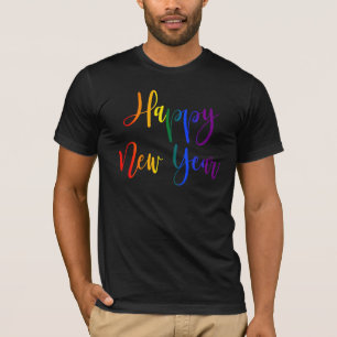 Gott nytt år Rainbow LGBTQ Gay pride jul T Shirt