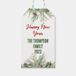 Gott nytt år-ramens vinter-Hälsning Presentetikett