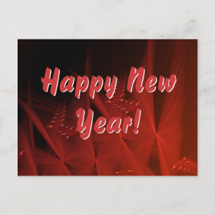 Gott nytt år Red Gleem Abstrakt Fractal Art Vykort
