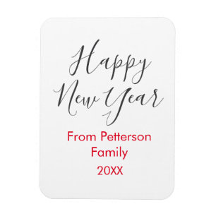 Gott nytt år red gra add family namn magnet